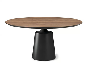 YODA WOOD - Round steel and wood table _ Cattelan Italia